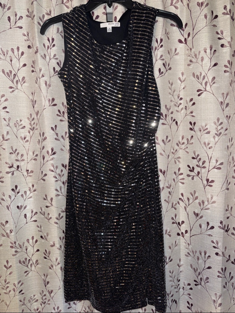 Studio One Black Sequin Sleeveless Dress